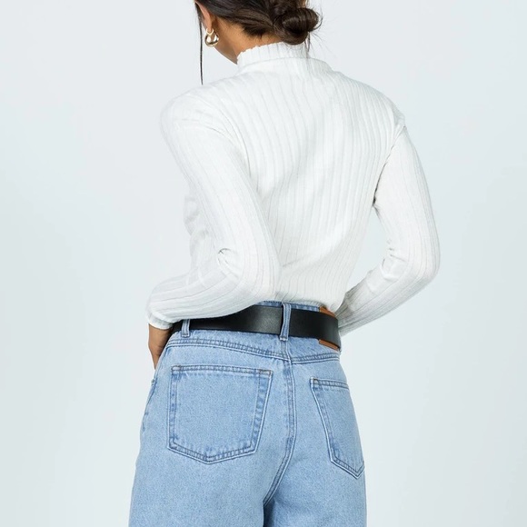 Princess Polly • The Butler Mock Neck Sweater White - Picture 5 of 7